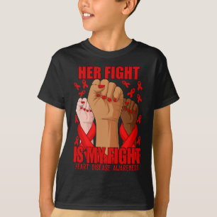 Haar strijd is mijn brandalarm voor rode hartziekt t-shirt