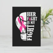 Haar strijd is mijn brandweerman voor borstkanker. kaart (Staand voorkant)