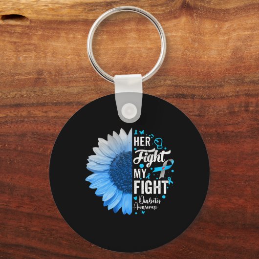 Haar strijd is mijn 'Diabetes Awareness Gift for Sleutelhanger (Voorkant)