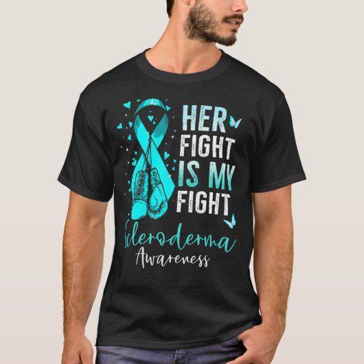 Haar strijd is mijn 'Fight Scleroderma Awareness'  T-shirt (Voorkant)