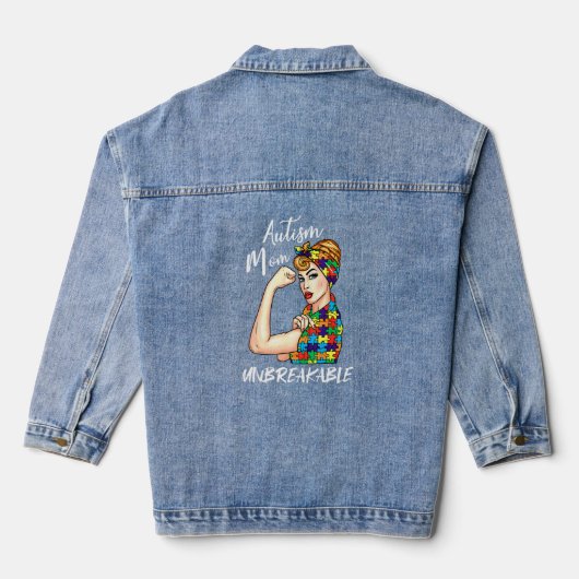 Haar strijd is mijn gevecht tegen de blauwe lintdi denim jacket (Achterkant)