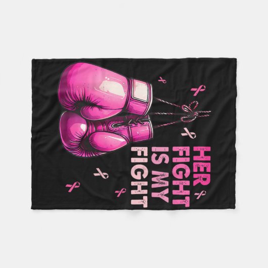 Haar strijd is mijn handschoenen borstkanker. fleece deken (Voorkant (Horizontaal))