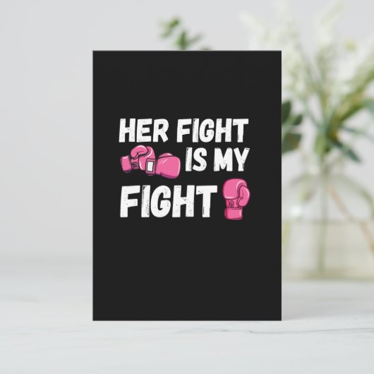 Haar strijd is mijn handschoenen borstkanker. kaart (Staand voorkant)