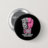 Haar strijd is mijn handschoenen borstkanker. ronde button 5,7 cm (Voorkant /achterkant)