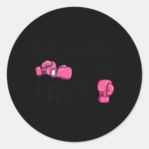 Haar strijd is mijn handschoenen borstkanker. ronde sticker
