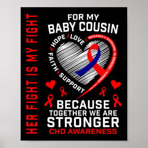 Haar strijd is mijn strijd Baby nicht krijger hart Poster