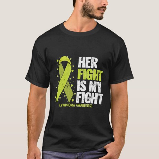 Haar Strijd Is Mijn Strijd Bloedkanker Lymfoom Bew T-shirt (Voorkant)