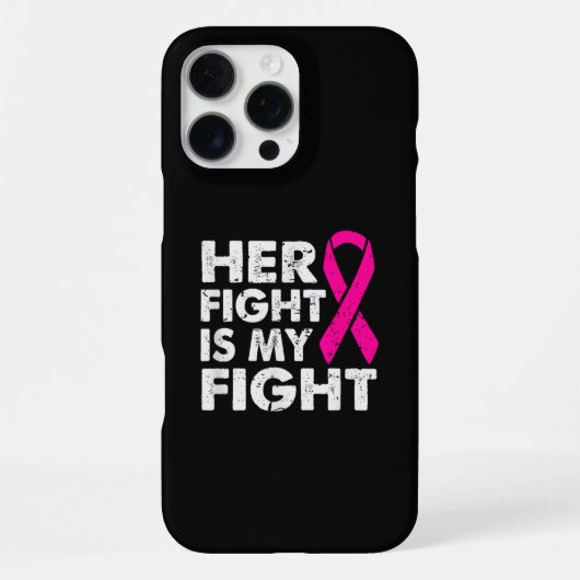 Haar strijd is mijn strijd borstkanker bewustzijn iPhone hoesje (Achterkant)