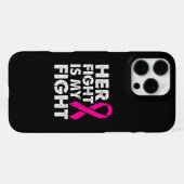 Haar strijd is mijn strijd borstkanker bewustzijn iPhone hoesje (Achterkant horizontaal)