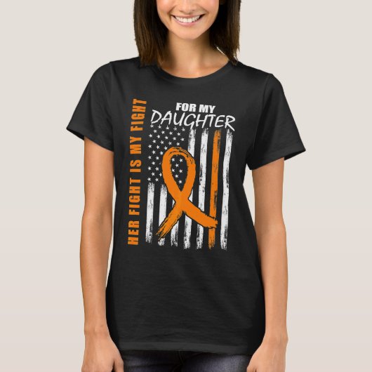 Haar Strijd Is Mijn Strijd Dochter Leukemie Bewust T-shirt (Voorkant)