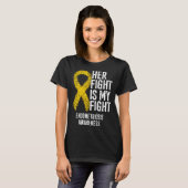 Haar strijd is mijn strijd Endometriose bewustzijn T-shirt (Voorkant volledig)