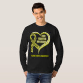 Haar strijd is mijn strijd Endometriose bewustzijn T-shirt (Voorkant volledig)