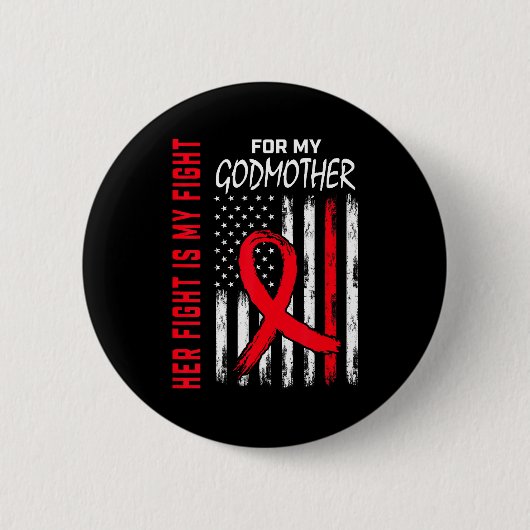 Haar strijd is mijn strijd Godmoeder Hartziekte Be Ronde Button 5,7 Cm (Voorkant)