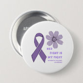 Haar strijd is mijn strijd - huiselijk geweld tege ronde button 7,6 cm (Voorkant /achterkant)