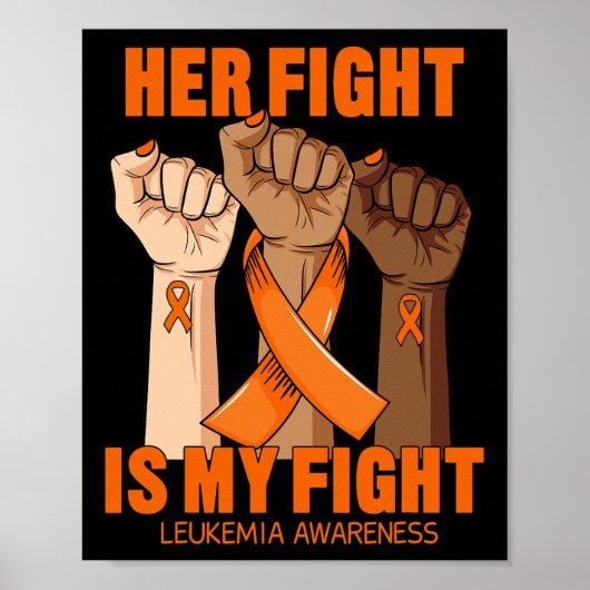 Haar Strijd Is Mijn Strijd Leukemie Bewustzijn Blo Poster (Voorkant)