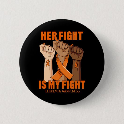 Haar Strijd Is Mijn Strijd Leukemie Bewustzijn Blo Ronde Button 5,7 Cm (Voorkant)