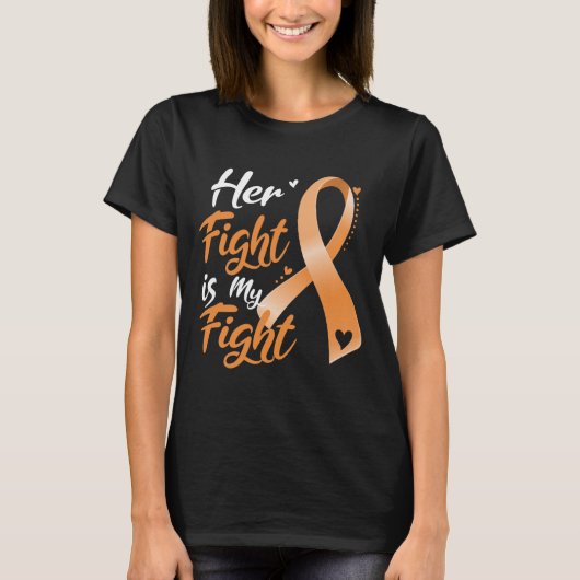 Haar strijd is mijn strijd Leukemie bewustzijn Blo T-shirt (Voorkant)