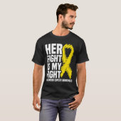 Haar strijd is mijn strijd lintje kinderkanker bew t-shirt (Voorkant volledig)