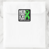 Haar Strijd is Mijn Strijd Lymfoom Bewustwording O Vierkante Sticker (Tas)