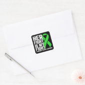 Haar Strijd is Mijn Strijd Lymfoom Bewustwording O Vierkante Sticker (Envelop)