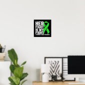 Haar Strijd is Mijn Strijd Lymfoom Bewustzijn Onde Poster (Thuiskantoor)