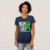 Haar Strijd is Mijn Strijd Lymfoom Bewustzijn Steu T-shirt (Voorkant volledig)