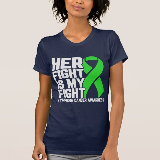 Haar Strijd is Mijn Strijd Lymfoom Bewustzijn Steu T-shirt (Voorkant)