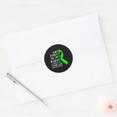 Haar strijd is mijn strijd lymfoom bloedkanker bew ronde sticker (Envelop)