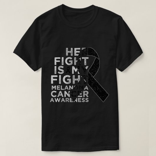 Haar Strijd Is Mijn Strijd Melanoom Huidkanker Bew T-shirt (Design voorkant)