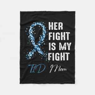 Haar strijd is mijn strijd T1d Moeder Type 1 Diabe Fleece Deken