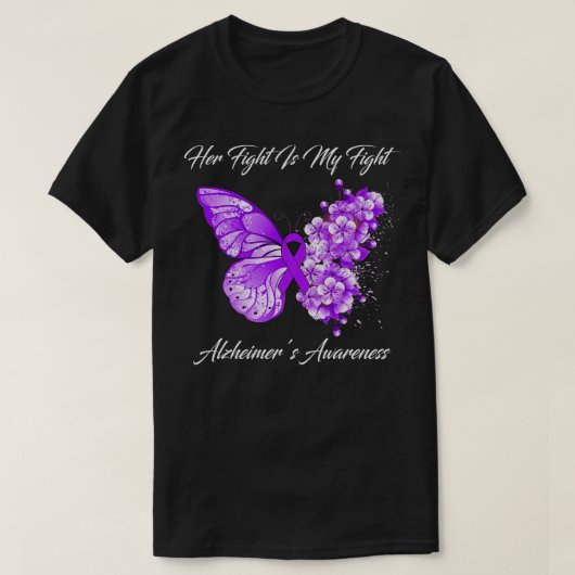 Haar strijd is mijn strijd tegen Alzheimer's waren T-shirt (Design voorkant)
