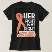 Haar strijd is mijn strijd tegen baarmoederhalskan t-shirt (Design voorkant)