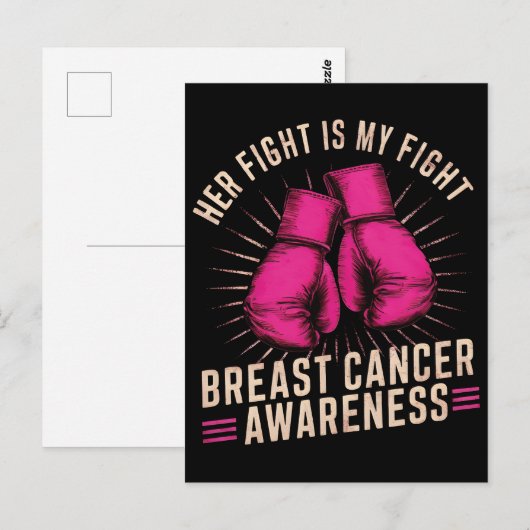 Haar strijd is mijn strijd tegen borstkanker briefkaart (Voorkant / Achterkant)