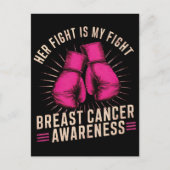Haar strijd is mijn strijd tegen borstkanker briefkaart (Voorkant)