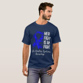 Haar strijd is mijn strijd tegen cyclische braken. t-shirt (Voorkant volledig)