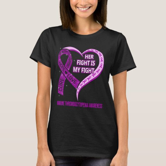 Haar strijd is mijn strijd tegen de ITP-bewustword T-shirt (Voorkant)