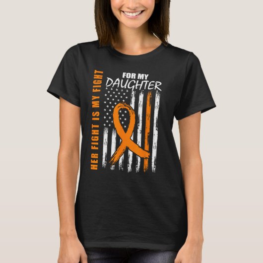 Haar strijd is mijn strijd tegen de leukemie t-shirt (Voorkant)