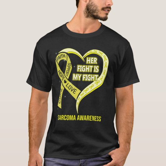 Haar strijd is mijn strijd tegen de Sarcoma-bewust T-shirt (Voorkant)