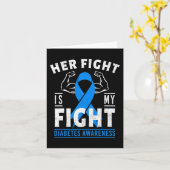 Haar strijd is mijn strijd tegen diabetes, T1D-typ Kaart (Gele Bloem)