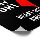Haar strijd is mijn strijd tegen hartziekte Rood Poster (Hoek)