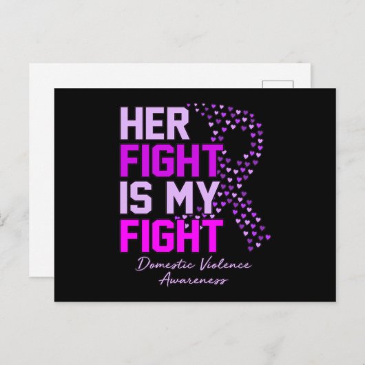Haar strijd is mijn strijd tegen huiselijk geweld. briefkaart (Voorkant / Achterkant)