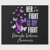 Haar strijd is mijn strijd tegen huiselijk geweld. cadeaupapier (Vlak)