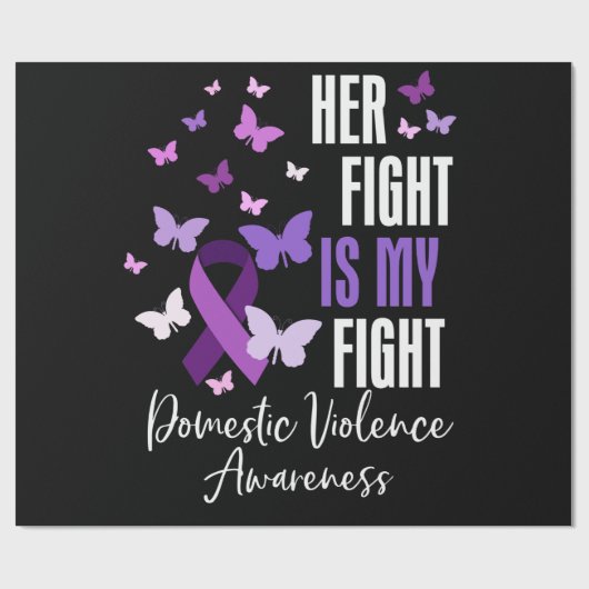 Haar strijd is mijn strijd tegen huiselijk geweld. cadeaupapier (Vlak)