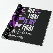 Haar strijd is mijn strijd tegen huiselijk geweld. cadeaupapier (Uitgerold)