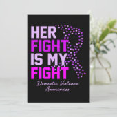 Haar strijd is mijn strijd tegen huiselijk geweld. kaart (Staand voorkant)