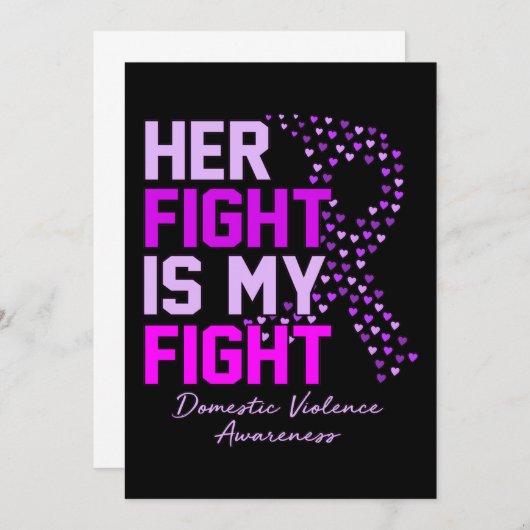 Haar strijd is mijn strijd tegen huiselijk geweld. kaart (Voorkant / Achterkant)