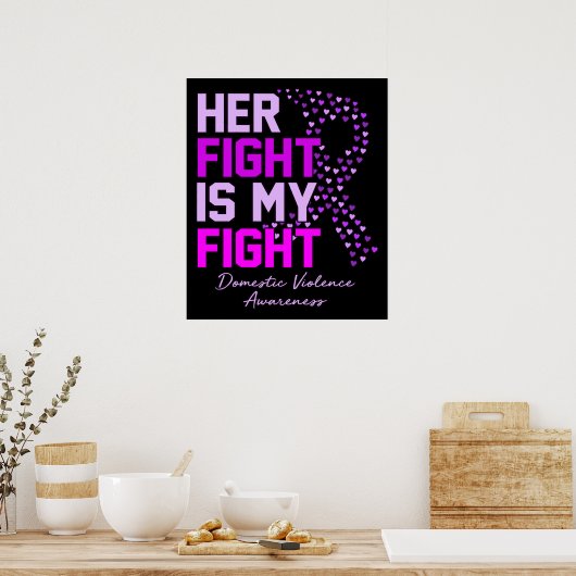 Haar strijd is mijn strijd tegen huiselijk geweld. poster (Keuken)