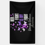 Haar strijd is mijn strijd tegen huiselijk geweld. spandoek (Verticaal)