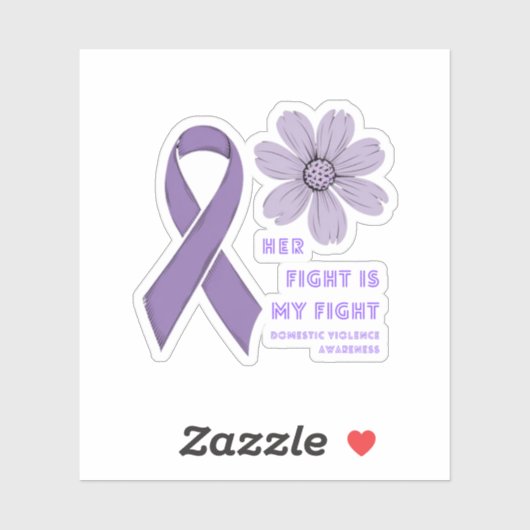 Haar strijd is mijn strijd tegen huiselijk geweld  sticker (Vel)