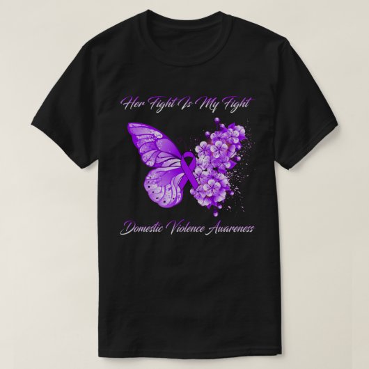 Haar strijd is mijn strijd tegen huiselijk geweld. t-shirt (Design voorkant)